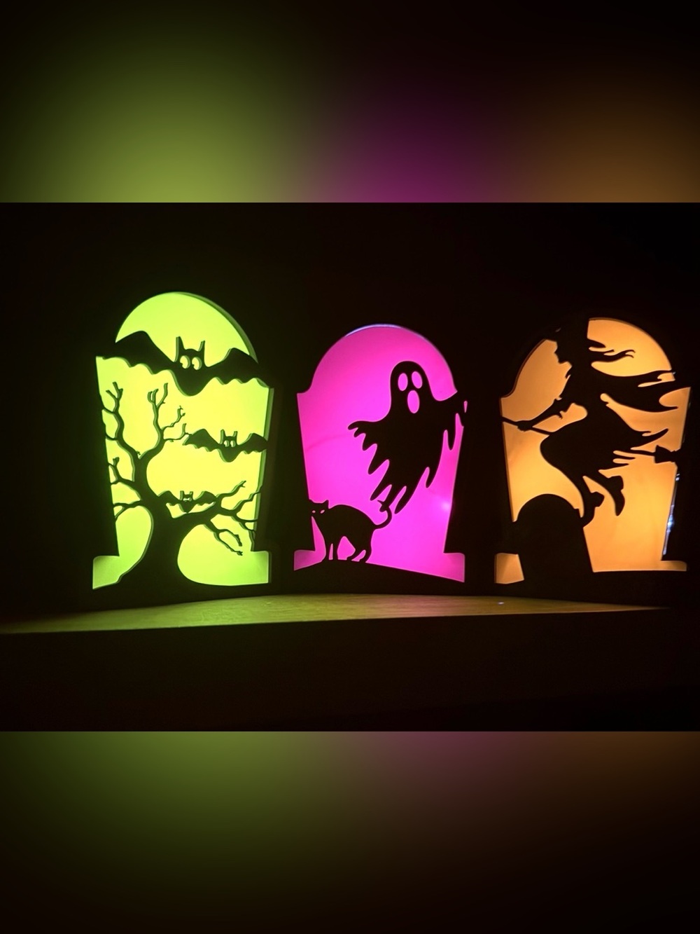 Halloween LED 3 Tombstone Decorative Light Boxes